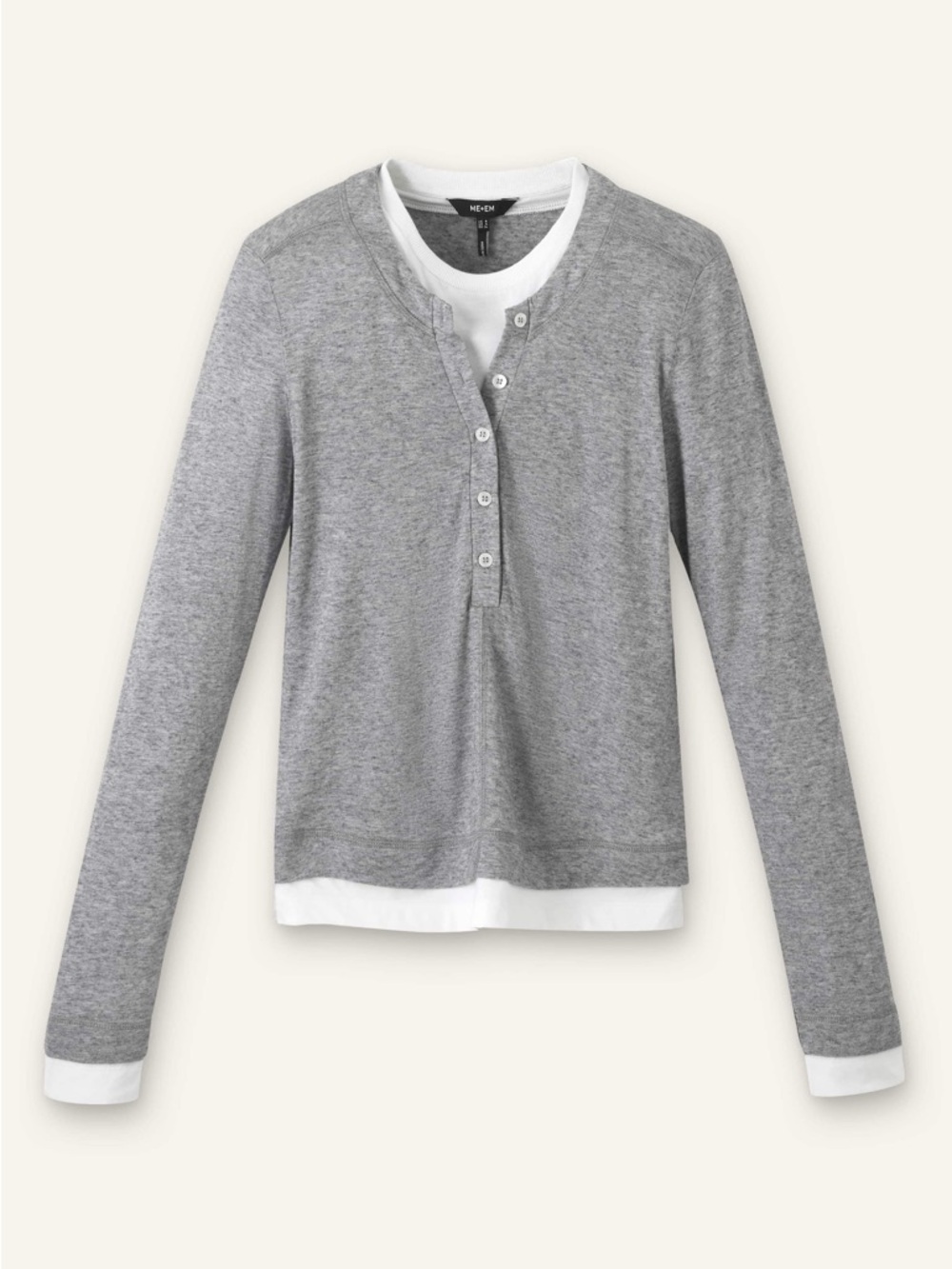 ME+EM double layer look long sleeve top shirt size 6
